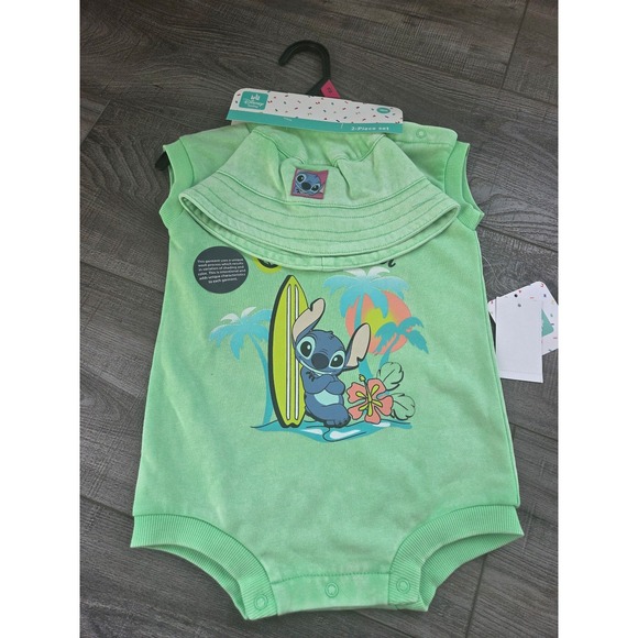 Disney Baby Other - Lilo and stitch baby romper and hat set 18 mos